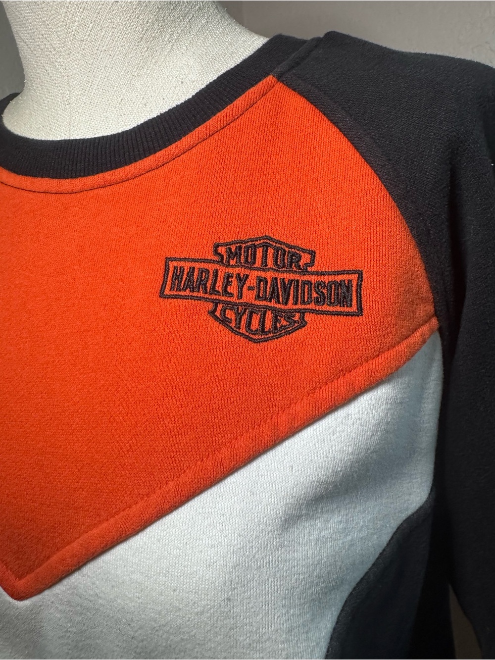 Harley-Davidson Women's Black & Orange Pullover Sweater - Picture 2 of 5